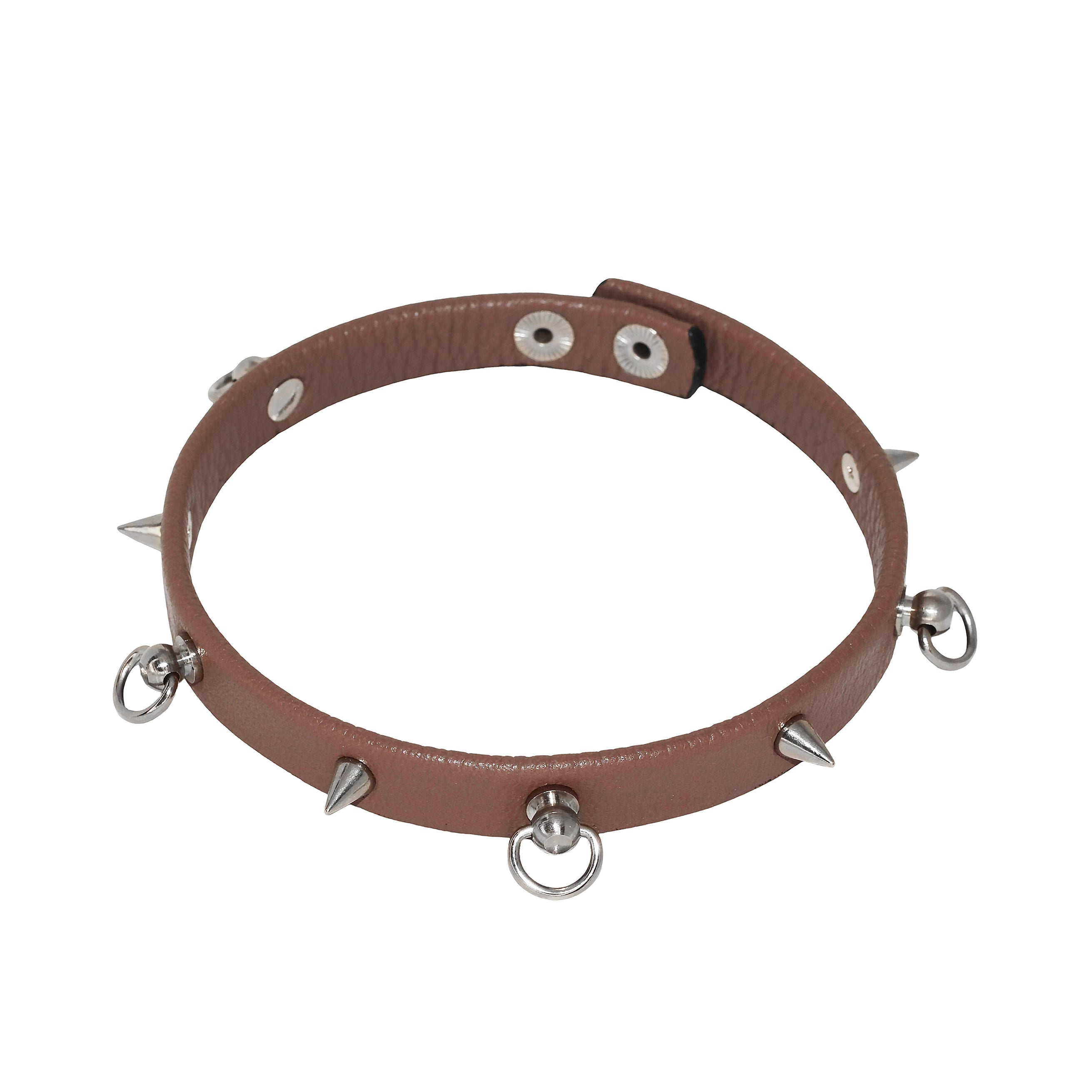 Brown leather deals choker