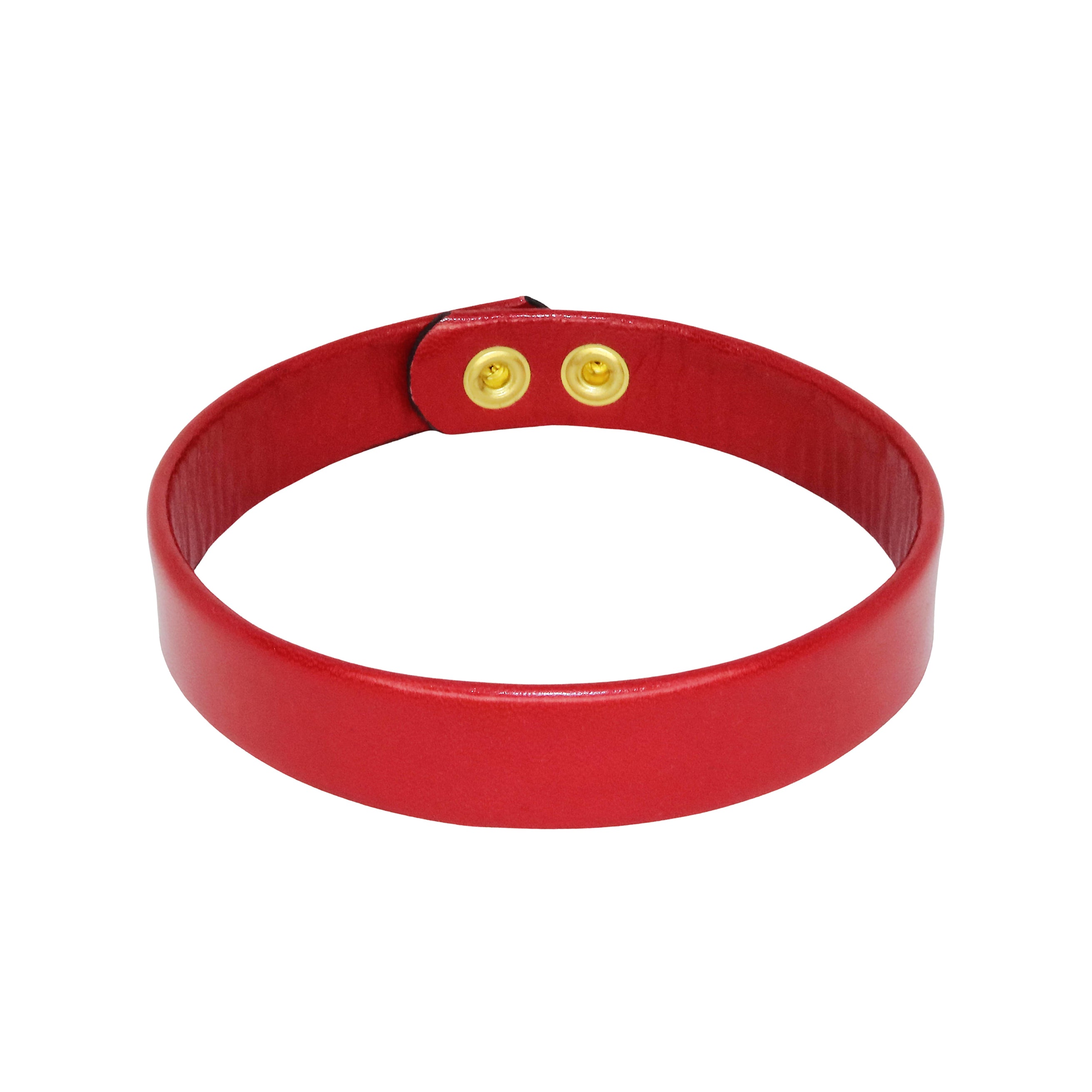 Red shop leather choker