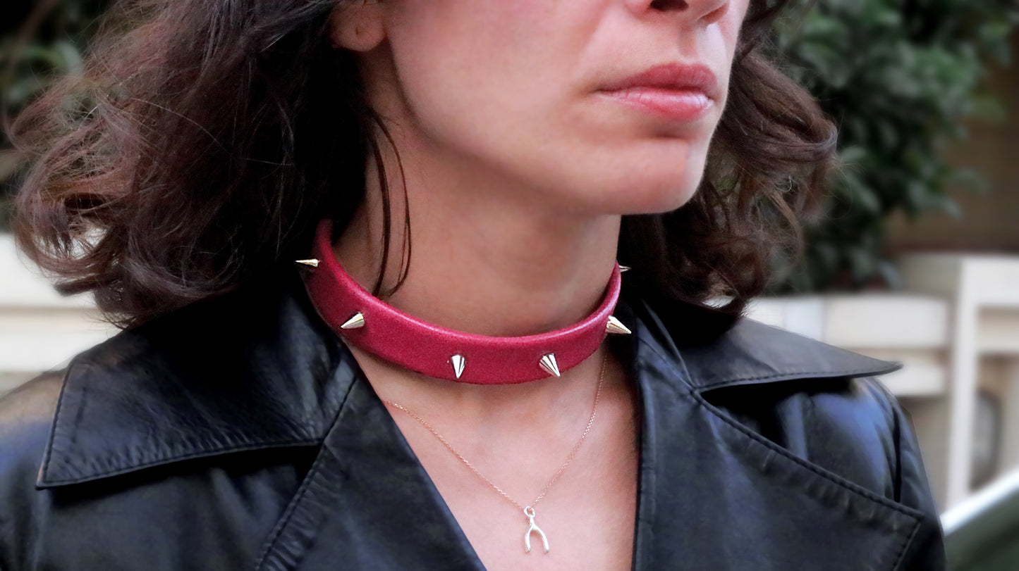 Pink Spike Choker Kolye